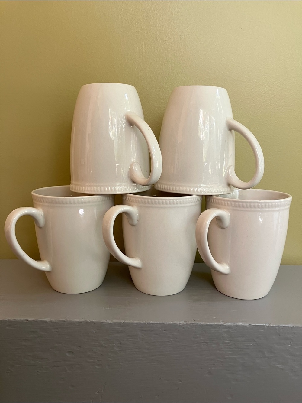 Threshold Camden Cream Ceramic Mugs - Set of 5